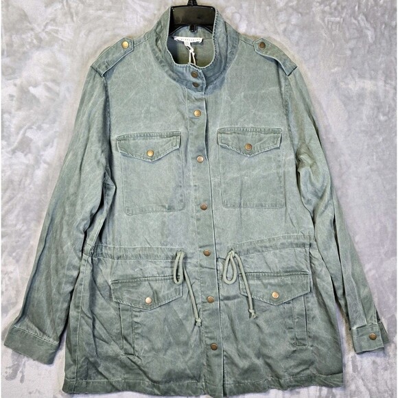 Jane and Delancey Jackets & Blazers - NWT Jane & Delancey Shirt  Womens XL Green Denim Snap Close Shacket Outdoor